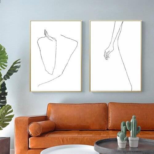 One-Line Drawing Posters and Prints Canvas Painting Nordic Minimalist Woman Body Line Art Wall Abstract Living Room Home Decor