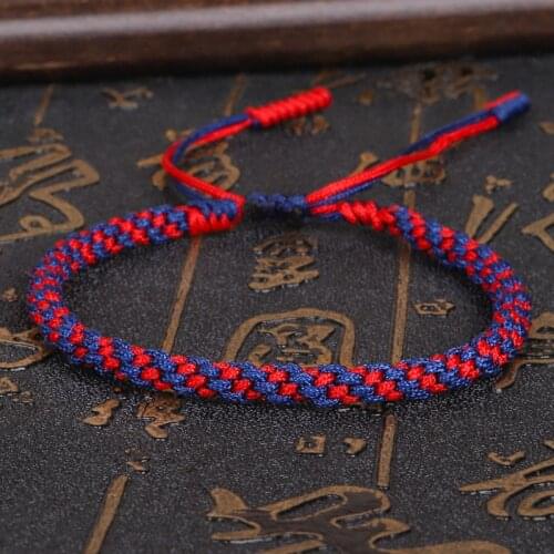 Tibetan Buddhist Lama Braided Knots Lucky Rope Bracelet For Man Women Size Adjustable Handmade Bracelet For Women