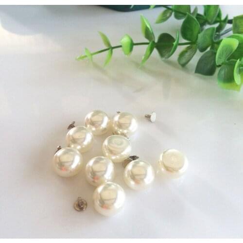 8/10/12mm Flat Back Pearl Halfsphere Button Garment Rivet Studs Bag Wallet Hat Jeans Shoe Leather Craft Chocker Accessories