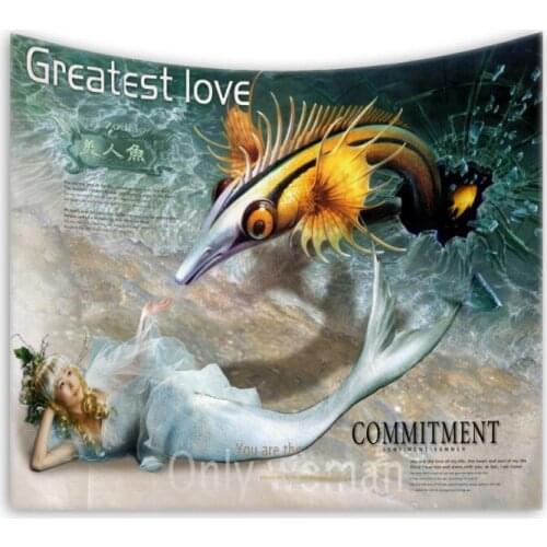 Sea World Marine Animal Underwater World Tapestry Wall Hanging Bed Spread Beach Towel Table Cloth Yoga Mat Customize Large Size