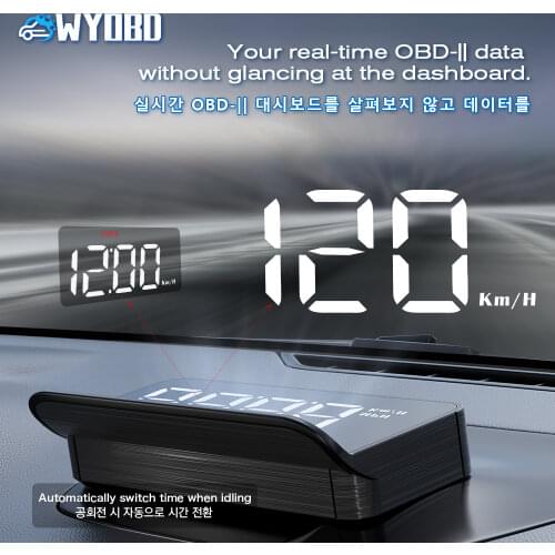 New M5 Newest HUD Head-Up Display OBD2 Model Car-Styling Overspeed Warning Windshield Projector Alarm System Universal Auto 2021