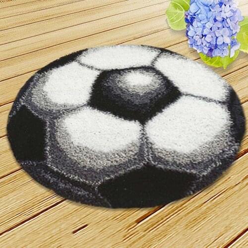 Pulaqi Football Mats DIY Embroidery Latch Hook Rug Kits for Needlework Butterfly Cushion Latch Hook Handmade Crafts F