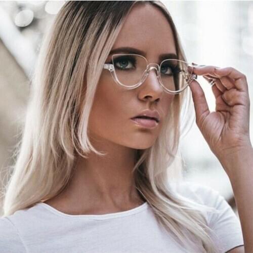 Luxury Vintage Cat Eye Glasses Frames Women Trending Styles Half Frame Designer Fashion Computer Glasses Women ins Popular