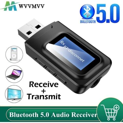 USB Bluetooth 5.0 Audio Transmitter Receiver LCD Display 3.5MM AUX RCA Stereo Wireless Adapter Dongle For PC TV Car Headphones