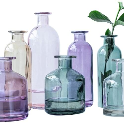Flower Table Vase Bottle Small Container Terrarium Hydroponic Vintage Style Clear Glass Wedding Centerpiece Holder Home Decor