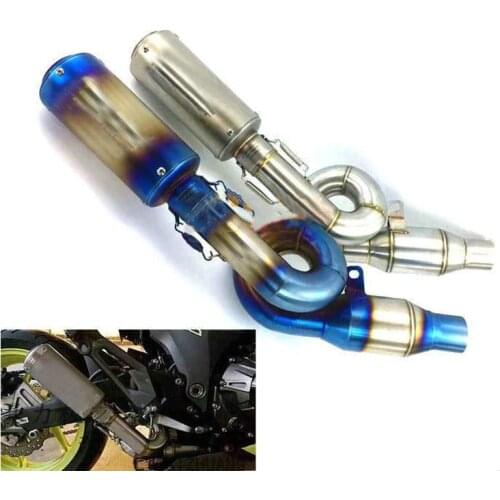Laser Logo Motorcycle Z800 Exhaust System Stainless Steel Motorbike Muffler and Middle Pipe Escape for Kawasaki Z800