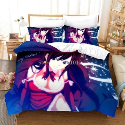 Japanese Anime Bedding Set Super Soft Duvet Cover with Pillowcase 3 PCS 3D Printed Suit for Teenager Boys Birthday Gifts