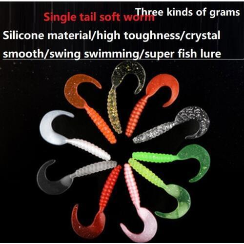 10pcs/lot Soft Rubber Bait 3.5cm/5.5cm/7cm Artificial Silicone Jig Wobbler Soft Curl Worm Fishing Bait Carp Bass fishing lures