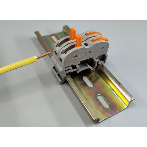 10Pcs 1 Pin Din rail Universal compact wire wiring connector conductor terminal block with lever