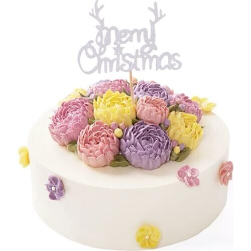 20 Pieces Merry Christmas Cake Topper Cake Centerpieces Cake Decoration Home Party Baking Accessories