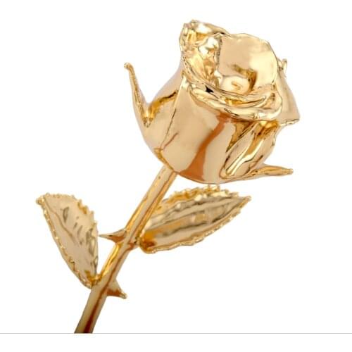 24K Gold Dipped Real Rose Plated Flower Golden Birthday Gift Wedding Decor Valentines Day Decor Home Party Bachelorette Party