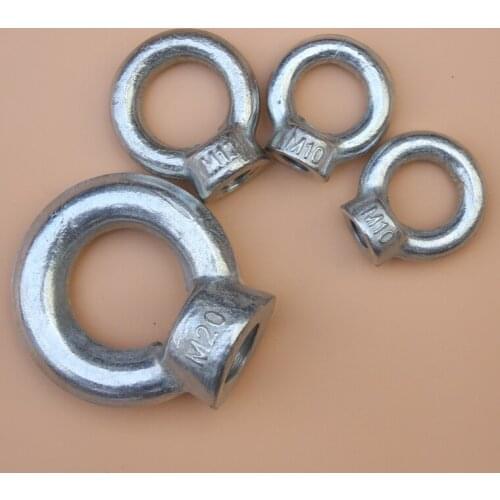 2pcs M6 M8 M10 M12 M14 M16 M20 galvanized O type nuts hang rings connect ring round with holes ship hand nut DIN582