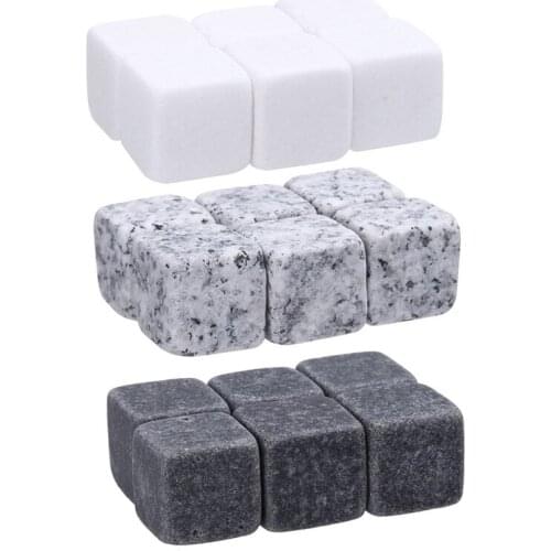 6pcs/set Natural Whiskey Stones Sipping Ice Mold Whisky Stones Whisky Rocks Cooler Party Wedding Gift Christmas Bar Accessories