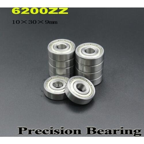 6200ZZ Bearing 10*30*9 mm ABEC-3 For Vacuums Deep Groove 6200 Z ZZ Ball Bearings 6200Z ( 4 PCS)