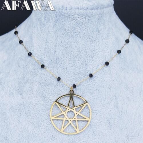 AFAWA 2021 Seven Pointed Star Stainless Steel Neckless Women Gold Color Necklaces Jewelry collar acero inoxidable mujer N4113S02