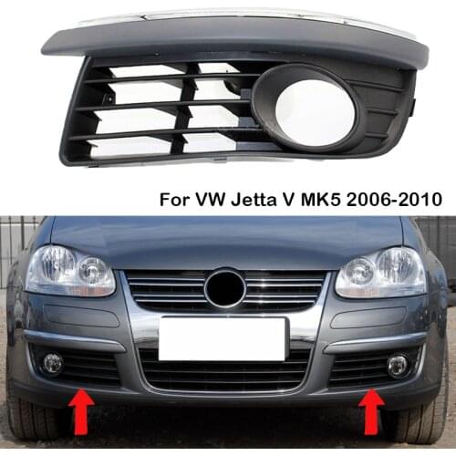 Auto Front Left Right Bumper Fog Light Lamp Chrome Grill for VW Jetta V MK5 2006 2007 2008 2009 2010 1K0853665A 1K0853666A