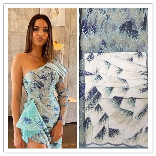 Free shipping SYJ-58981 Embroidery designs high quality african tulle french lace fabric with sequins