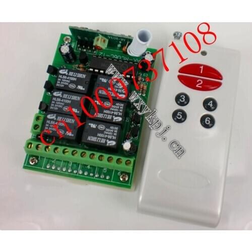 Free Shipping 12V 6ch rf wireless remote control power switch system transmitter+receiver for light /lampHome appliances z-wave