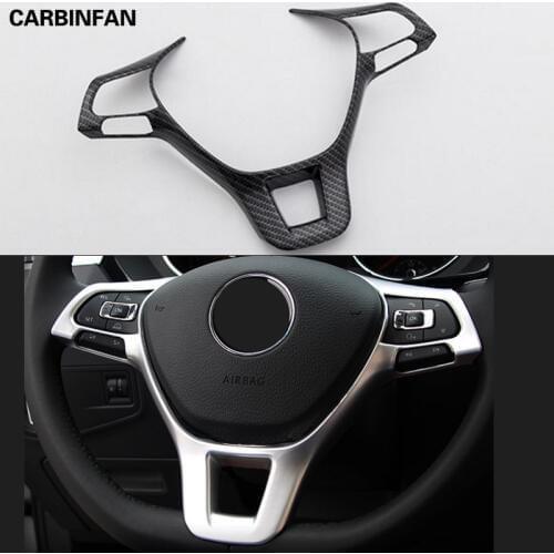 Car body cover styling Steering wheel Sticker Interior Kit switch Trim lamp frame 1pc For Volkswagen Tiguan L MK2 2016 2017 2018