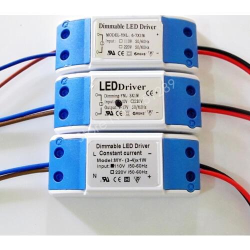 Dimmable Isolated 300mA 3-4x1W 5x1W 6-7x1W Led Driver 3W 4W 5W 6W 7W Power Supply AC 110V 220V for LED lights
