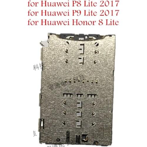 For Huawei Honor 8 Lite/ P9 ite 2017/ P8 Lite 2017 SIM Card Reader Card Slot Tray Holder Connector Socket Repair Spare Parts