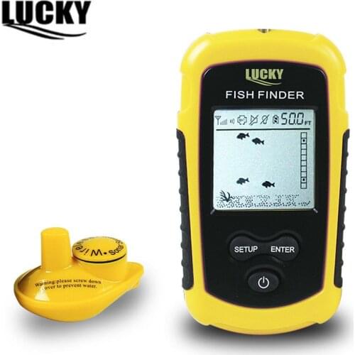 Deeper fish finder sonar lucky ffw1108-1 wireless lcd depth fishfinder FFW1108-1 fish finder for fishing free shipping