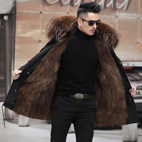 FURTJY Men's Long Parkas