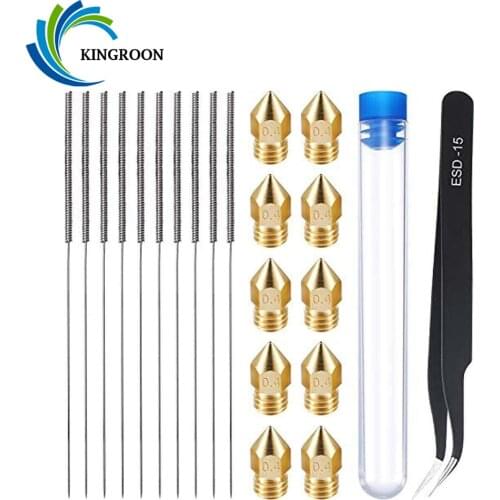 KINGROON 3D Printer Cleaning Tool CR10 MK8 E3D Nozzle Cleaning Needle Kit Removal Clean Nozzle Needle For 3D Printer Part Ender3