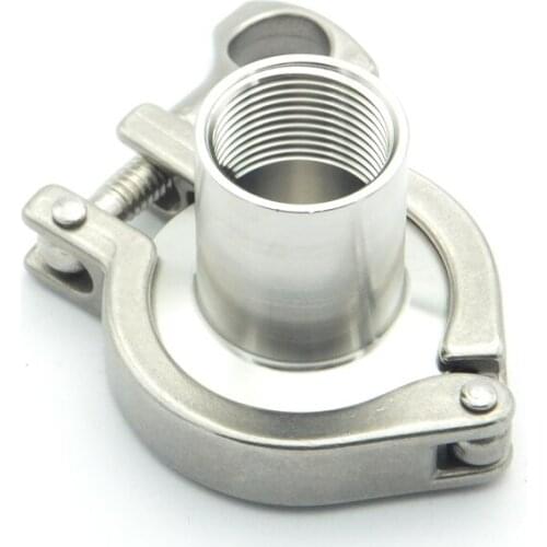 304 Stainless Steel Sanitary Pipe Fitting Set 3/8" BSP Female Thread Ferrule + 1.5" Tri Clamp + Silicon Gasket + End Cap