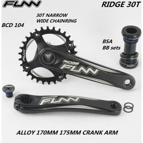 FUNN RIDGE MTB BIKE CRANK SET BSA 68 73MM BB SET BCD 104MM 170 175MM CARNK 30T 32T 34T 36T NARROW WIDE 9 10 11 Speed Chainring