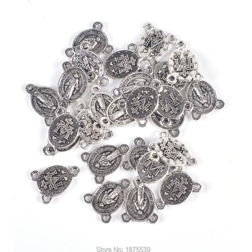 Alloy Catholic Madonna Rosary Center Medal 100 Pieses