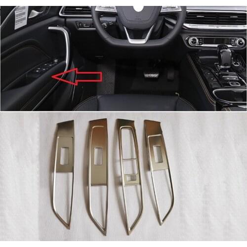 Lofty Richy For FAW Bestune T77 Car window Lifting glasses switch button bright frame sticker Door Armrest panel Covers Trim