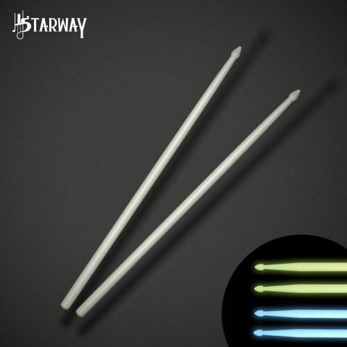 STARWAY One Pair of 5A Fluorescent Drumsticks Blue Green Color Nylon Drum Sticks Drum Set Accessories