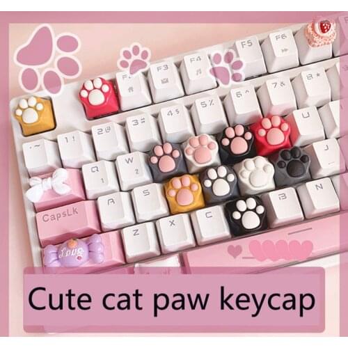 Mechanical Keyboard Keycap Lovely Cat Claw Key Cap Kawaii Keycaps Single Game Pbt Keycap 3D Stereo ESC Key Keyboard Caps MX Axis