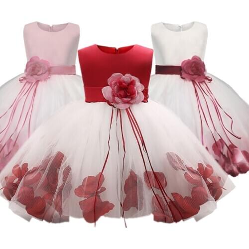 0-2 Years Princess Baby Girl Dress For Party Newborn Christening Costume Kids Dresses For Girls Birthday Mesh Prom Gowns