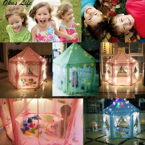 Large Portable Childrens Tent Toy Ball Pool Princess Girls Castle Play House Kids Small House Folding Playtent Baby Beach Tent
