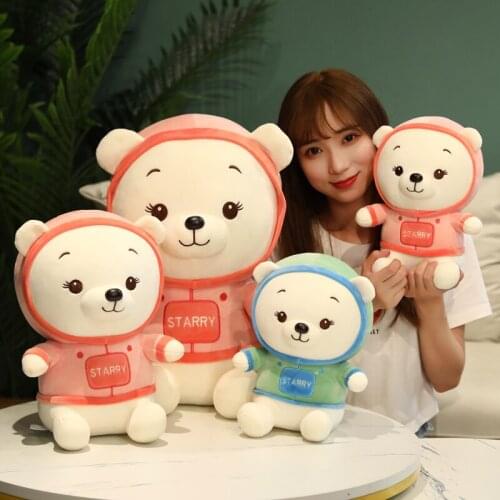 30-50cm Cartoon Astronaut Teddy Bear Plush Toys Lovely Bear with Clothes Plushie Pillow Kawaii Dolls Girls Baby Valentine Gift