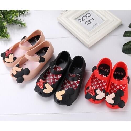 Disney Spring Summer Princess Bow Mickey Mouse Girls Sandals Children Slippers baby girls Childrens Shoes