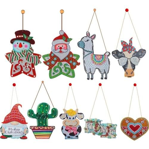 DIY 5D Mosaic Hanging Pendant Diamond Painting Rhinestone Drill Pendant Door Decoration for Home Festival Decor Diamond Craft