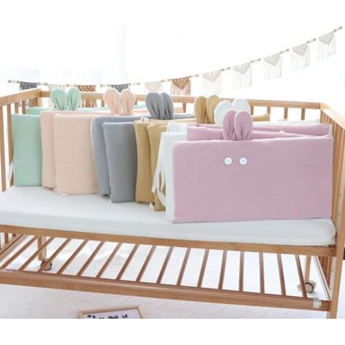 One Piece Baby Crib Liner Detachable Breathable Crib Fence Cloth Baby Bed Crib Bumper Guard Pad Anti-collision Bed Protector