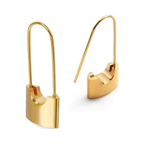 Unique Design Gold Lock Hoop Earrings for Women Girl Small Safety Pin Earrings Hoops Minimalist Party Jewelry