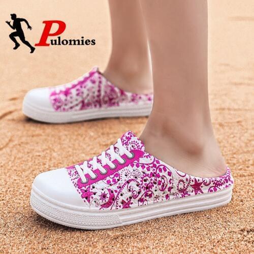 PULOMIES Summer Women Slippers Platform Clogs Outdoor Garden Shoes Female Pool Sandals Bathroom Flip Flops Mules Beach Slippers