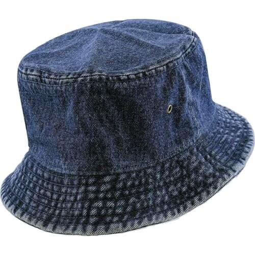 The Hat Depot Washed Cotton Denim Bucket Hat Fishermans Hat 1PCS Bucket Cap Women Fashion Beach chapeau Femme Floral Hat