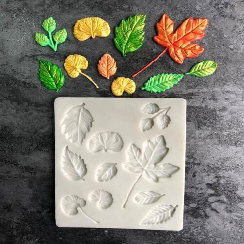 Ginkgo Leaf Fondant Silicone Mold Maple Leaves Chocolate Mould Pastry Candy Biscuits Molds Ice Cube Baking Cake Decoration Tools