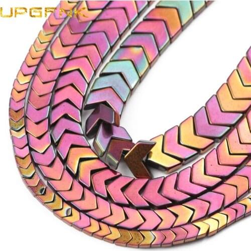 UPGFNK Natural Stone Rose Red Arrow Shape Hematite Spacer Loose Beads For Jewelry Making DIY Bracelets Accessories 4/6/8/10mm