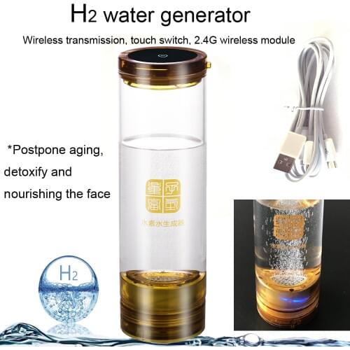 Hydrogen Rich Water Generator Glass Bottle Alkaline H2 Ionizer Rechargeable DuPont SPE Electrolysis Cup Anti-Oxidation Products