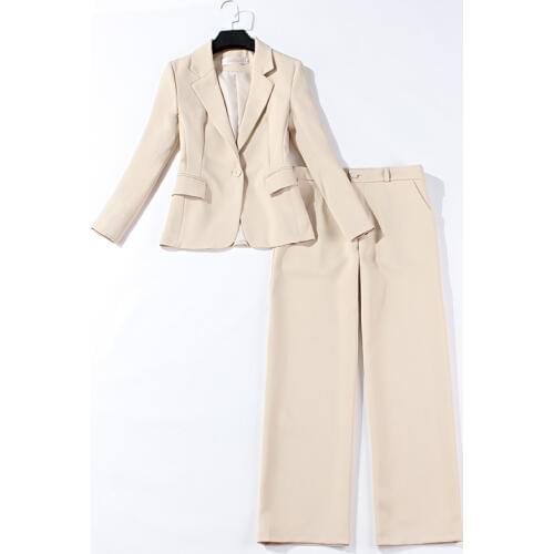 Ladies suit autumn and winter new fashion suit professional slim short suit lady high waist wide leg pants two-piece suit