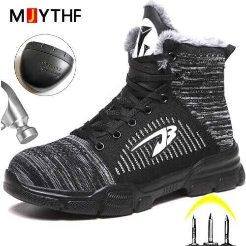 Winter Boots Men Work Sneakers Indestructible Steel Toe Shoes Safety Boots Puncture-Proof Work Boots Lightweight Work Shoes 48