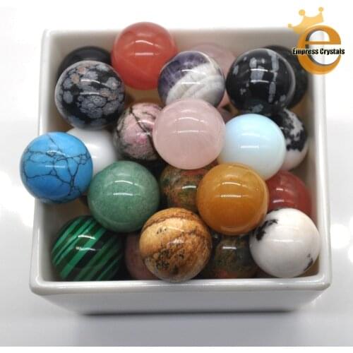 1PCS 18mm Natural Quartz Gemstone Round Ball Crystal Healing Globe Chakra Sphere Rock Stones Decor DIY Beadsfor Jewelry Making