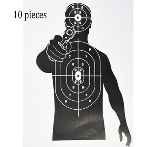 Paintball 17.7*12.6 Inch 10PCS Target Papers Head Chest Ring Target Aim for Gun Airsoft Shooting Training HUnting Accessories